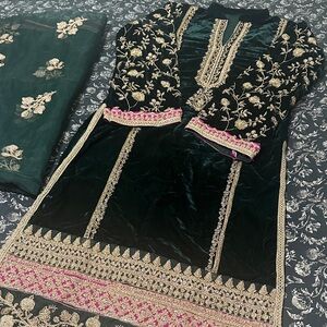 Elegant Black and Gold Embroidered Dress
